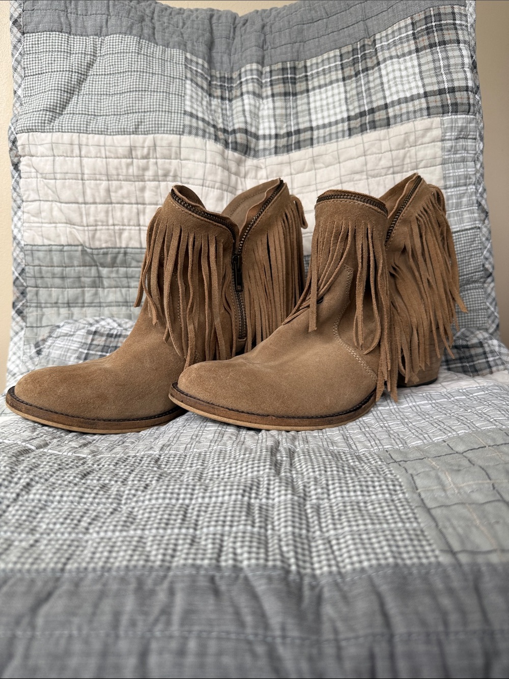dingo Fringe Suede Ankle Boots - Brown